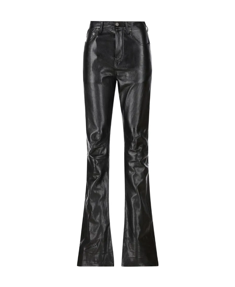 Flared Leather Pants