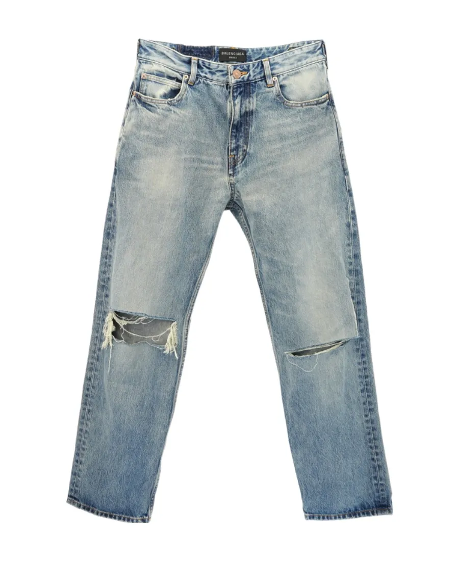 Distressed Loose-Fit Jeans