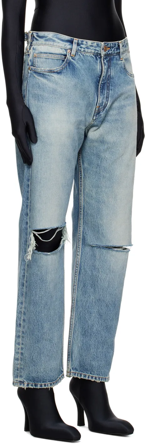 Distressed Loose-Fit Jeans