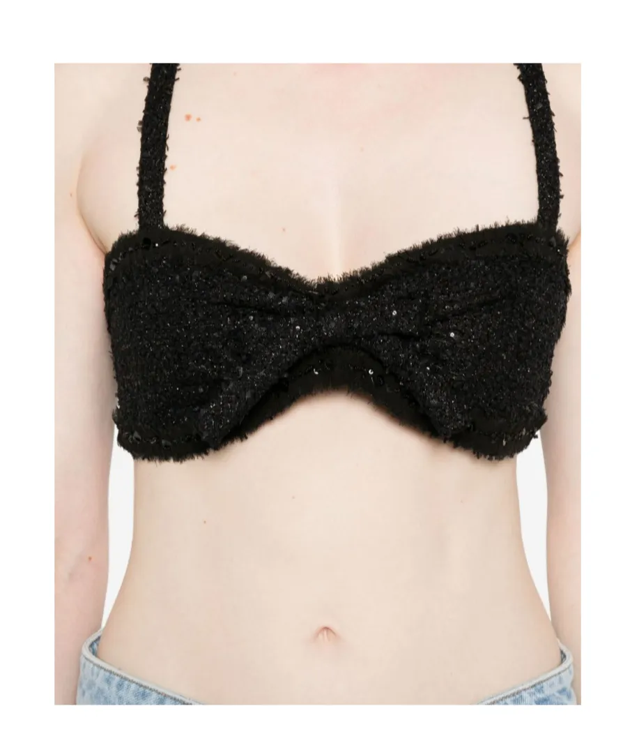 Sequin-Embellished Bow Top
