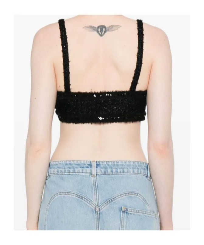 Sequin-Embellished Bow Top