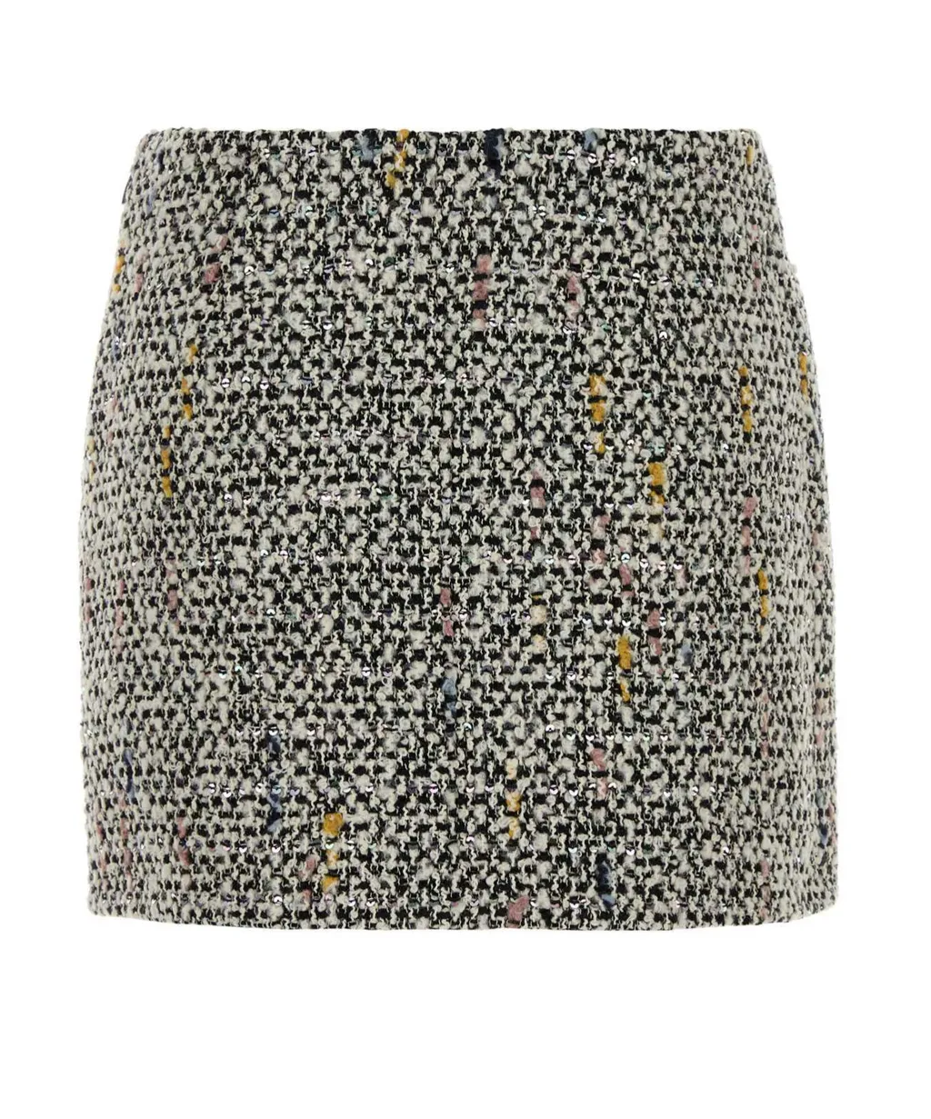 Sequin Embellished Tweed Mini Skirt