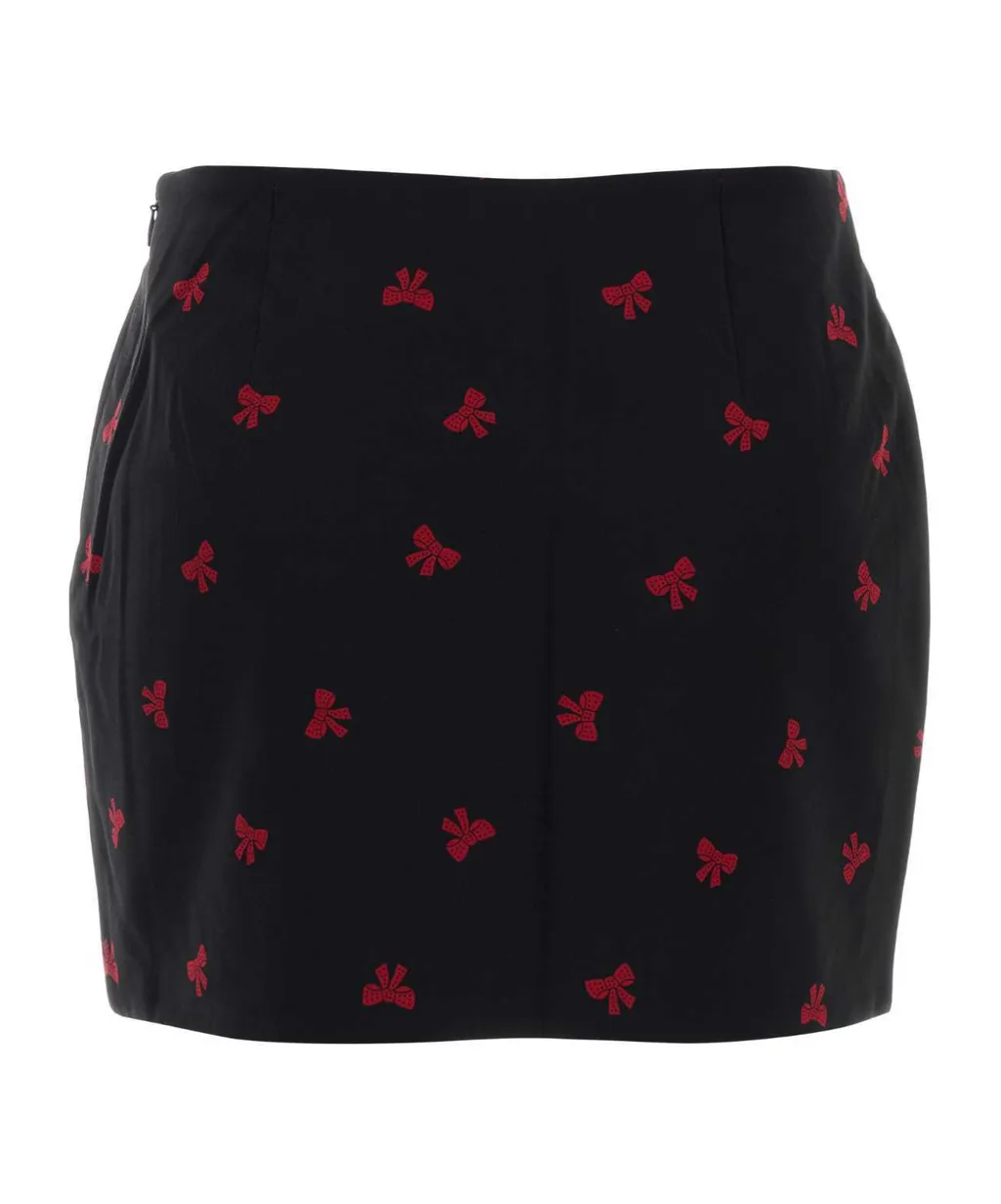 Bow Printed Mini Skirt