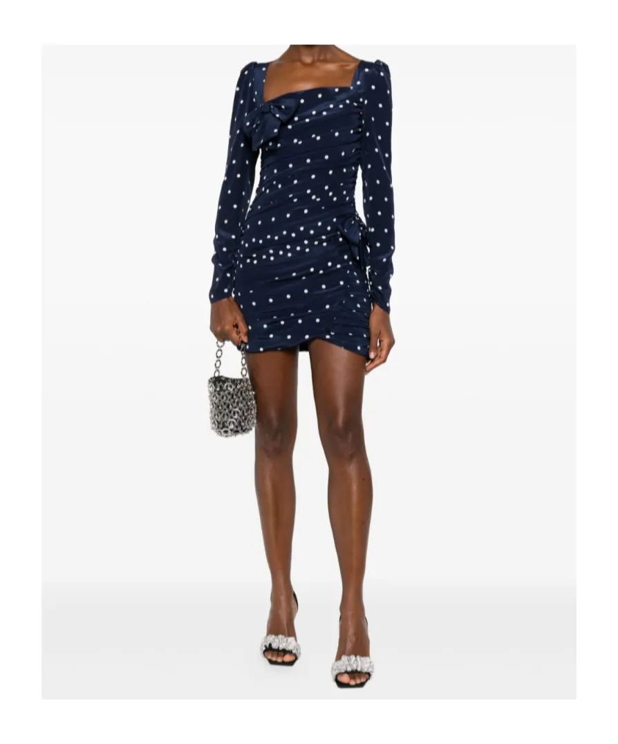 Polka-Dot Bow Mini Dress
