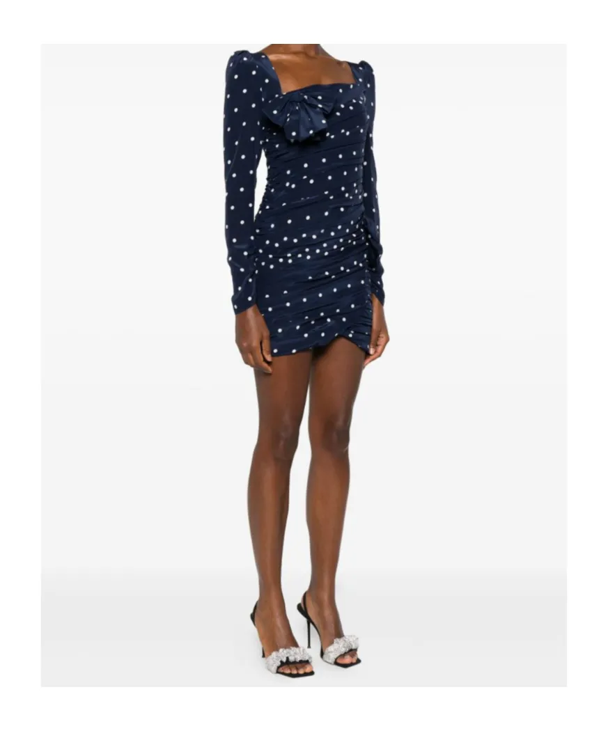 Polka-Dot Bow Mini Dress