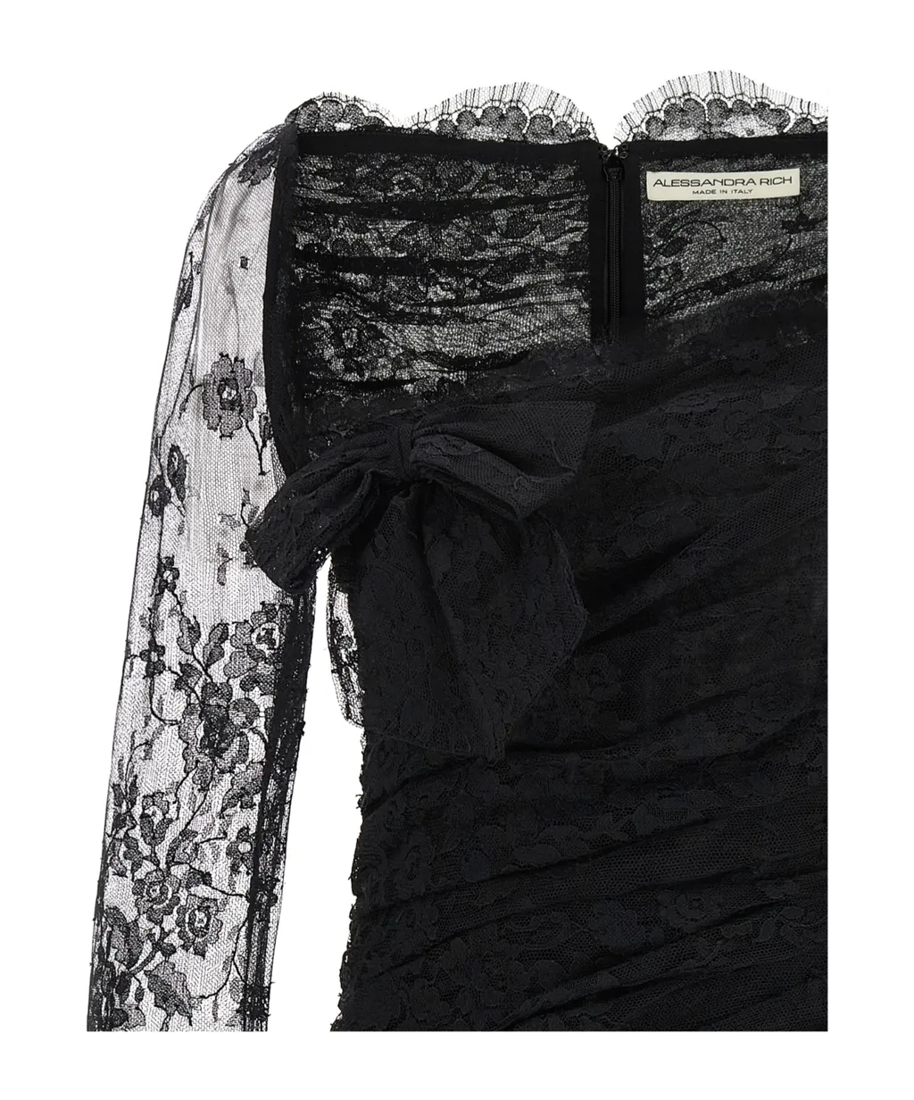 Lace Draped Mini Dress
