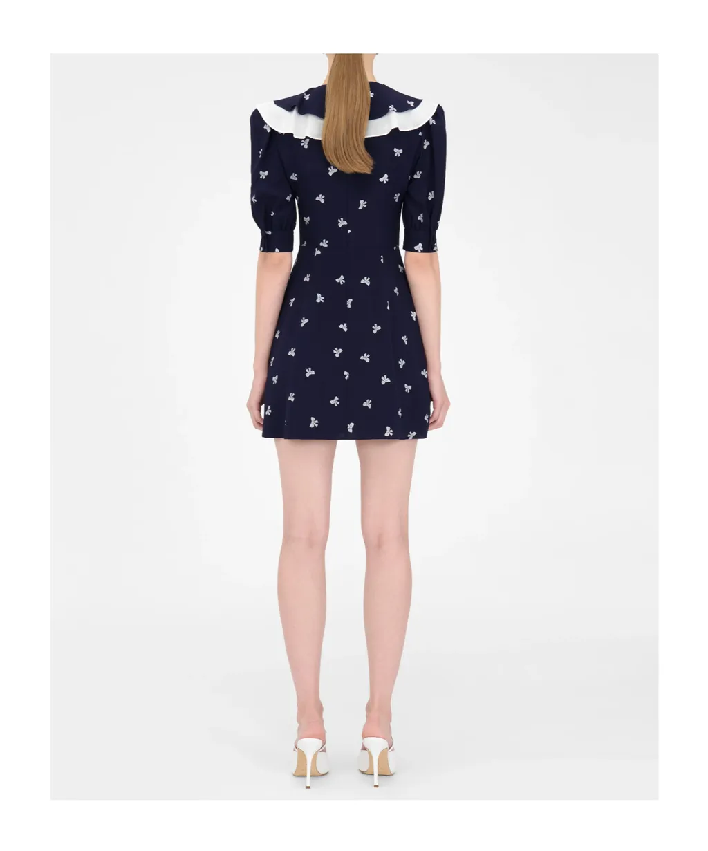 Bow-Print Mini Dress