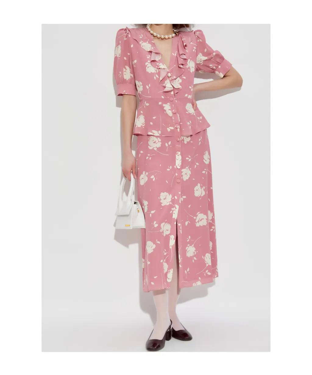 Floral-Print Midi Dress