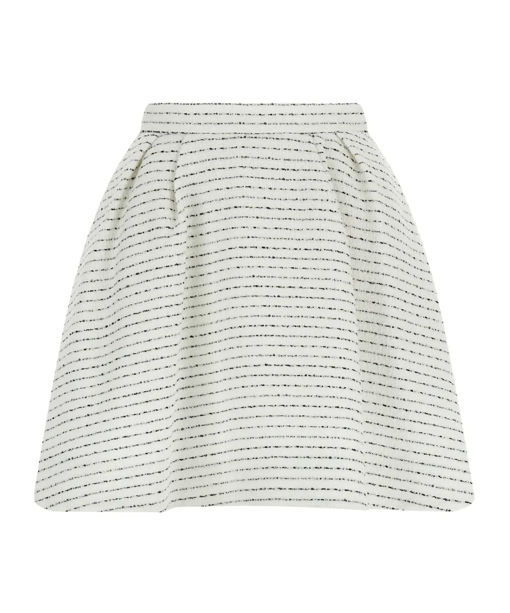 Tweed Pleated Mini Skirt