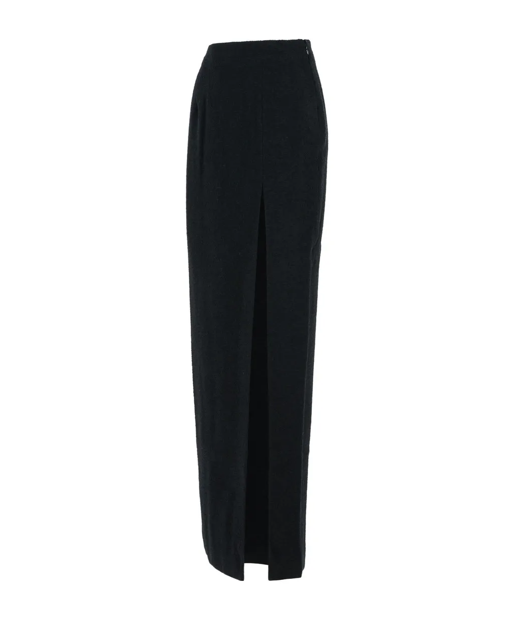 Long Skirt In Black Virgin Wool Blend