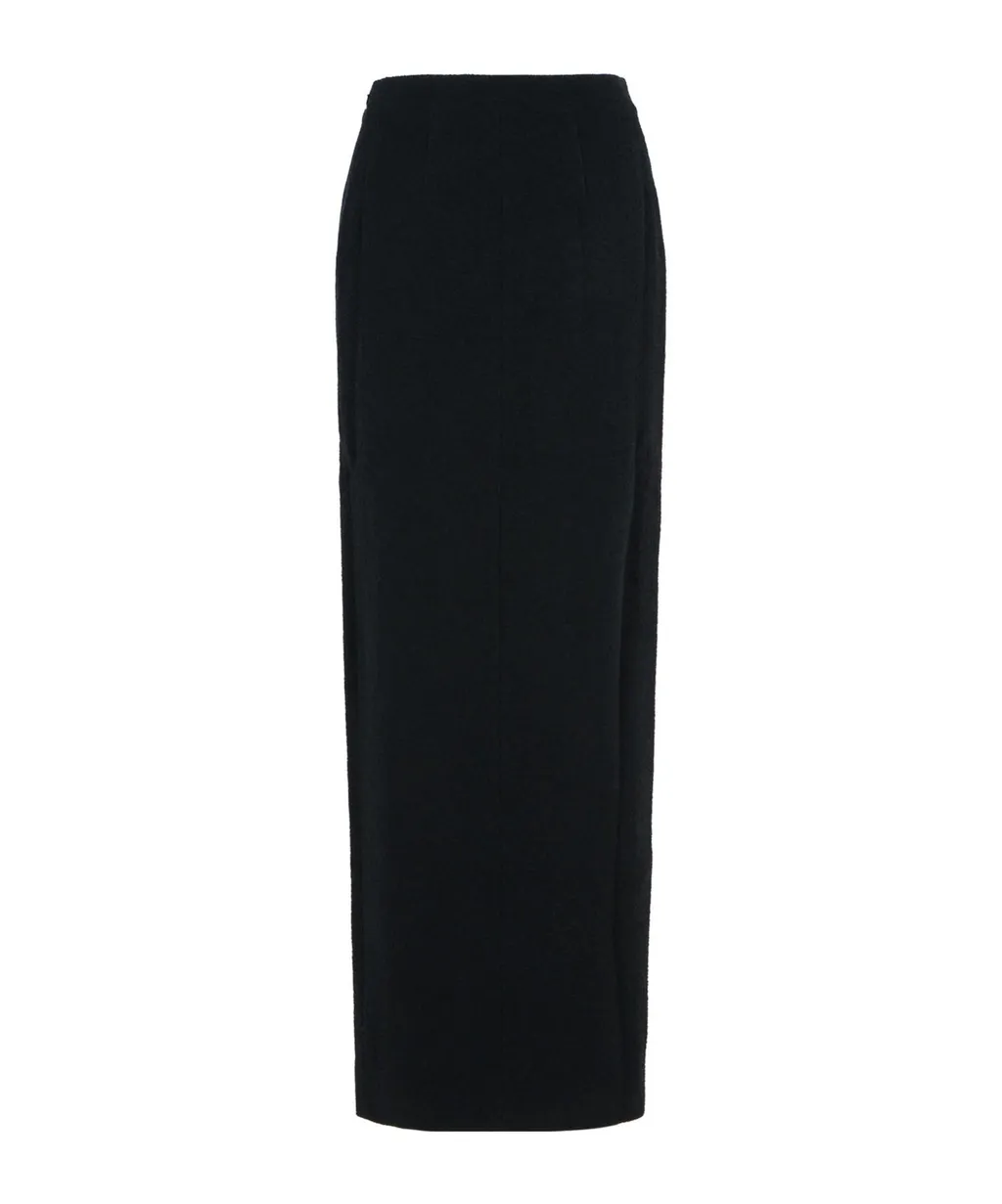 Long Skirt In Black Virgin Wool Blend