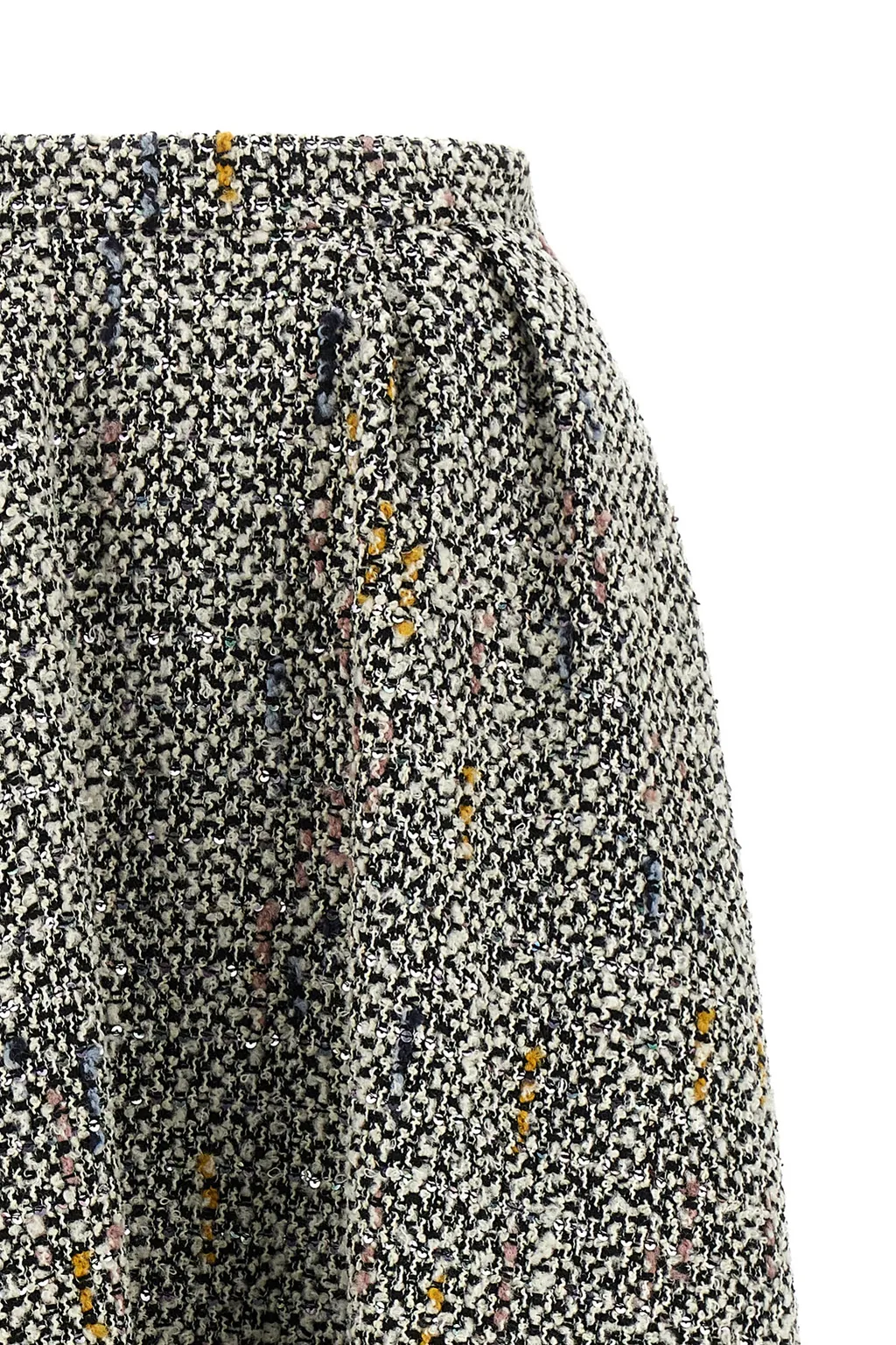 Embellished Tweed Midi Skirt