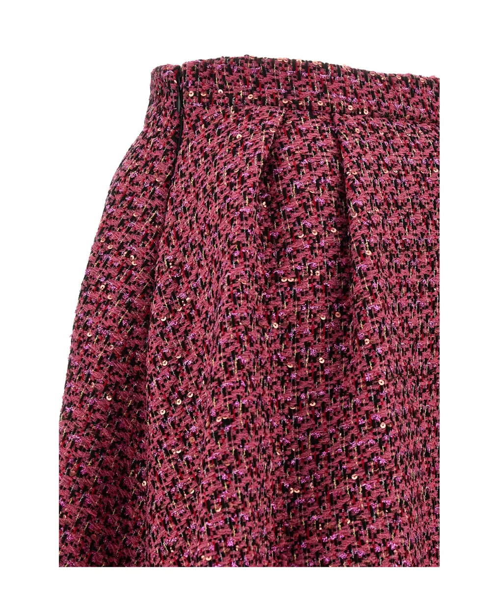 Sequin-Embellished Tweed Midi Skirt
