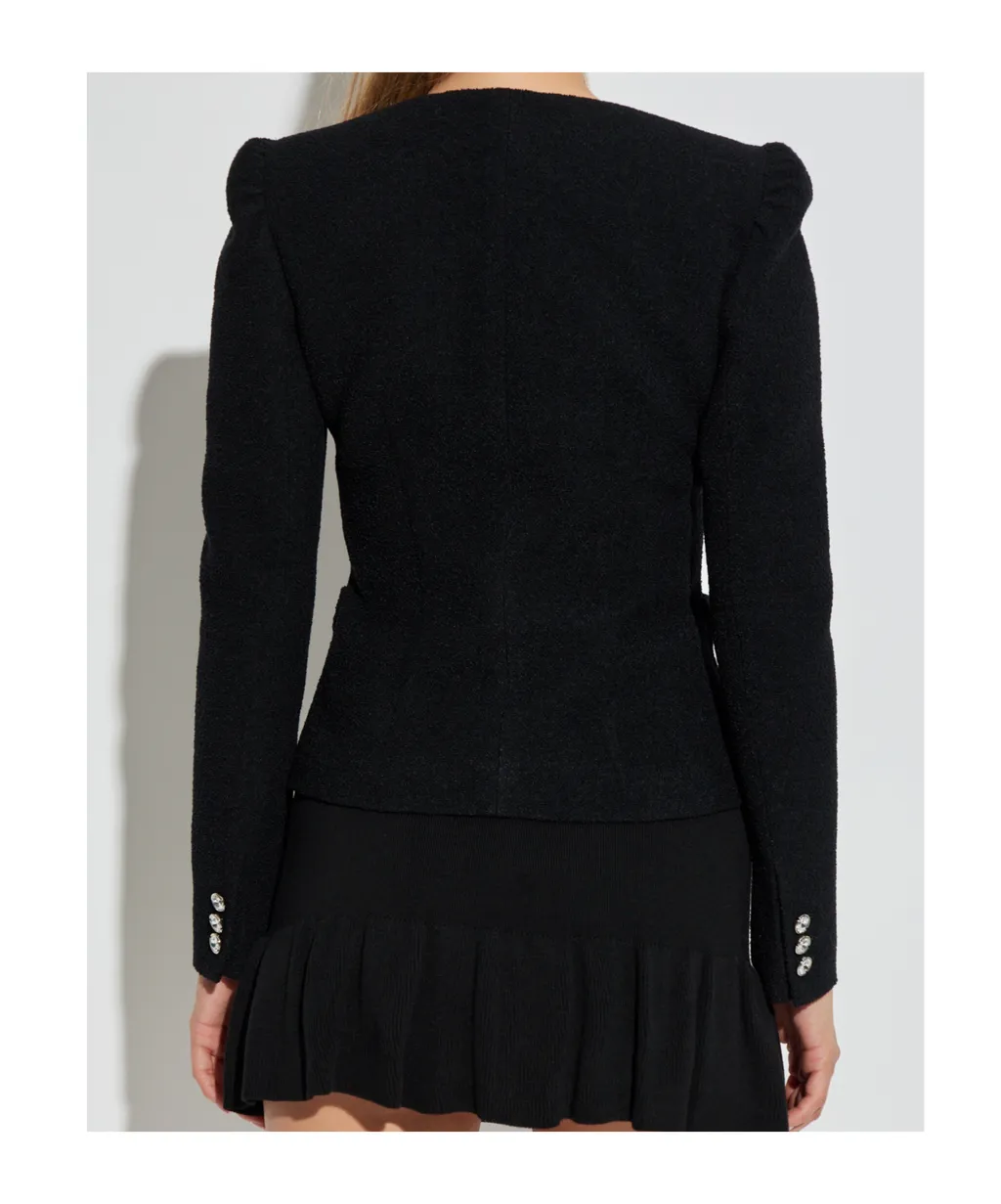 V-Neck Button Embellished Blazer