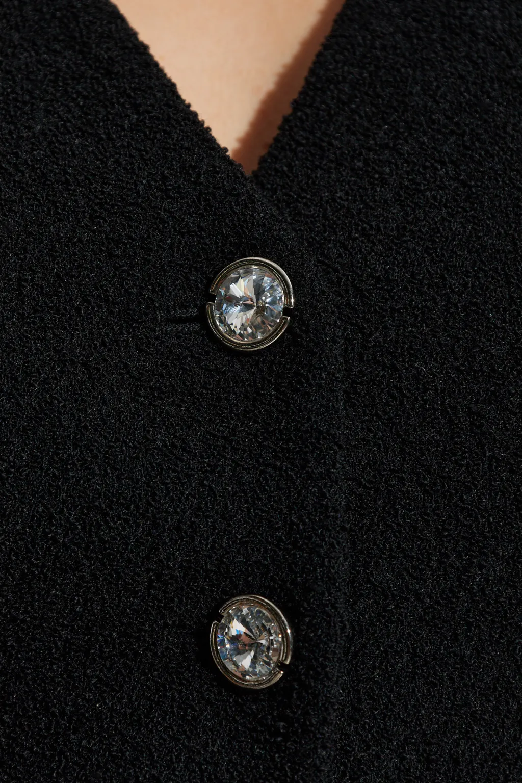 V-Neck Button Embellished Blazer