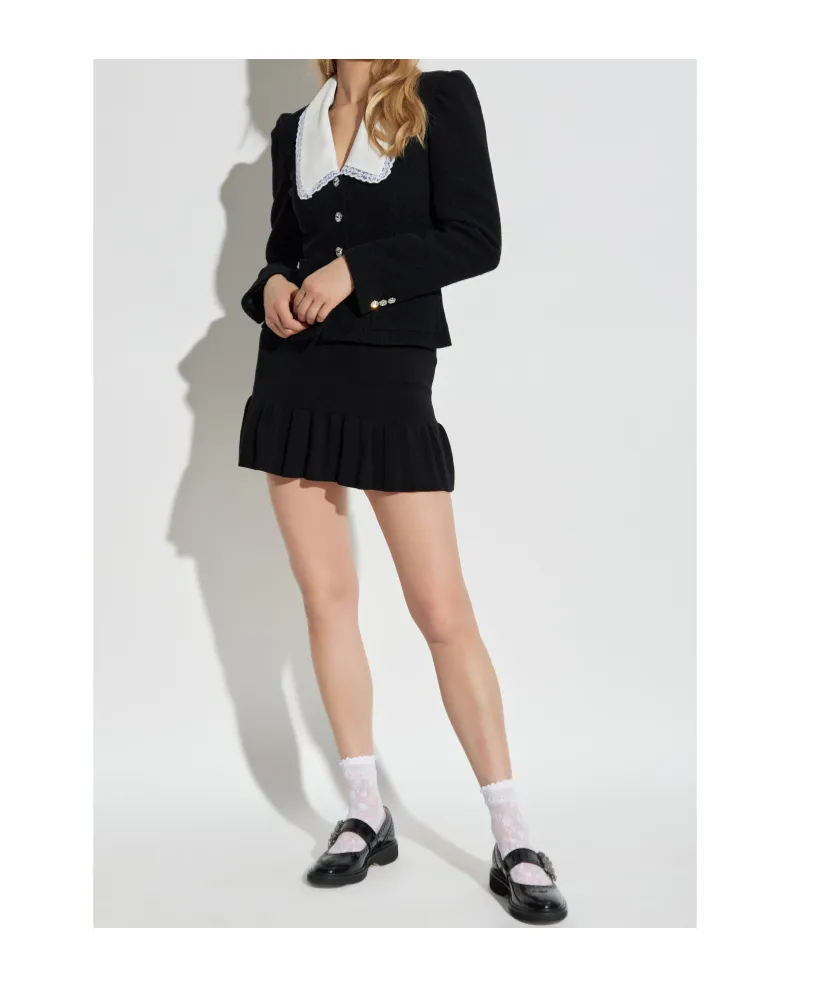 V-Neck Button Embellished Blazer