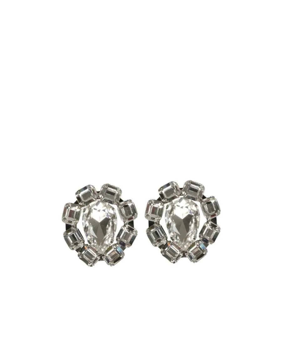 Crystal-Embellished Clip-On Earrings