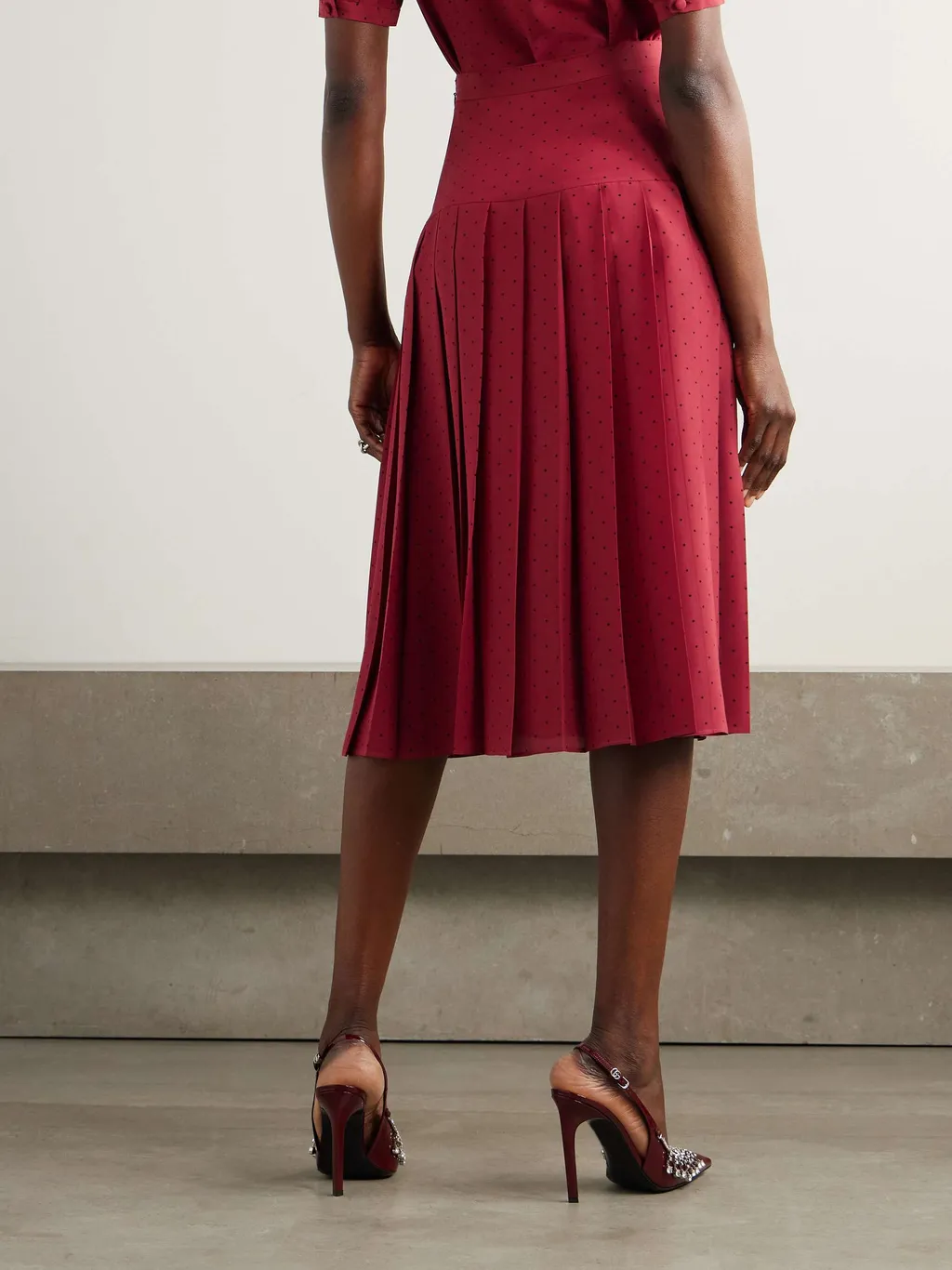 Polka-Dot Midi Skirt