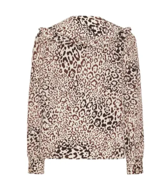 Leopard-Print Silk Blouse