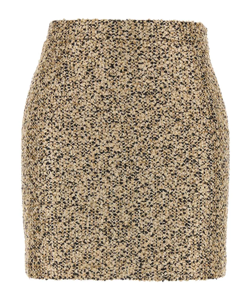 Straight Hem Tweed Mini Skirt