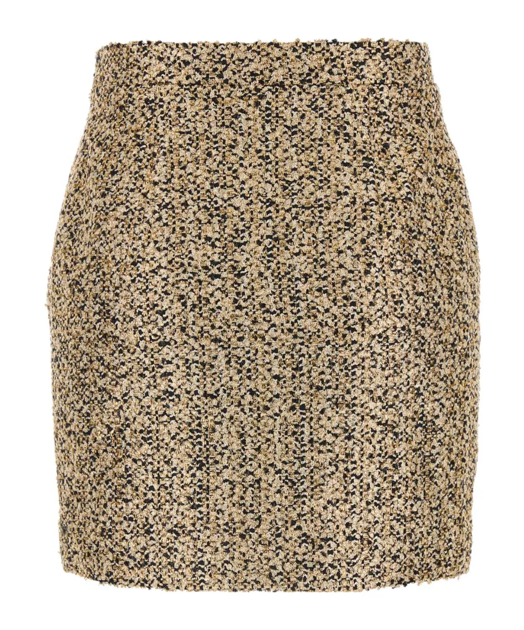 Straight Hem Tweed Mini Skirt