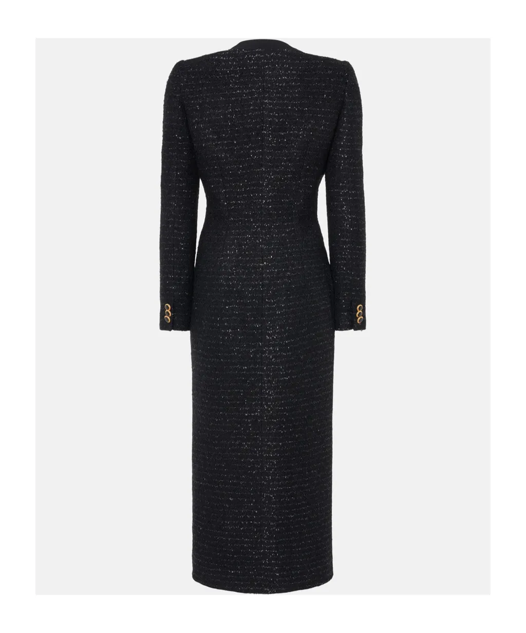 Jwl Buttoned Sequinned Tweed Dress