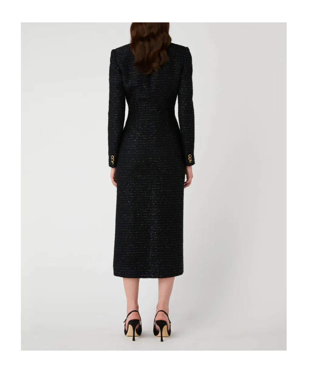 Jwl Buttoned Sequinned Tweed Dress