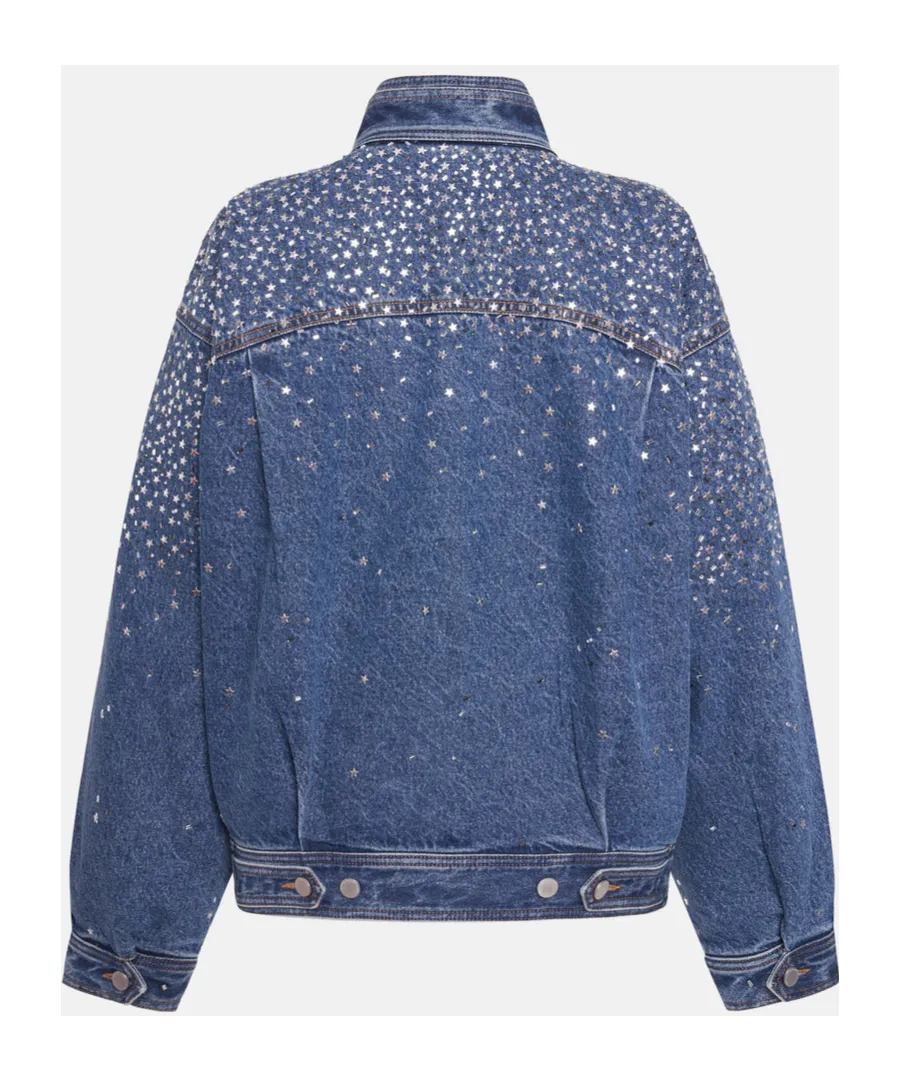 Crystal-Embellished Denim Jacket