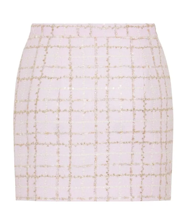 Sequin-Embellished Tweed Mini Skirt