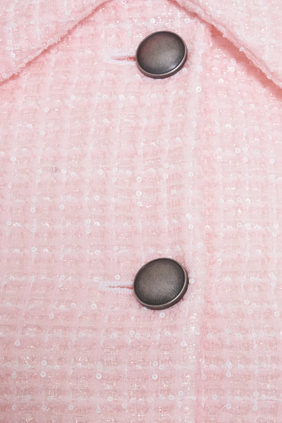 Check Pattern Embellished Tweed Blazer