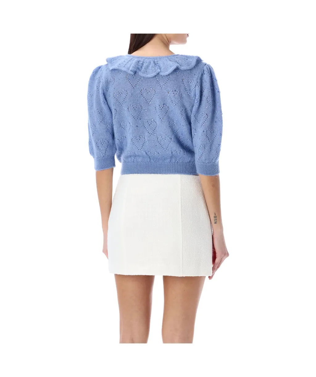 Crystal Embellished Short Sweater