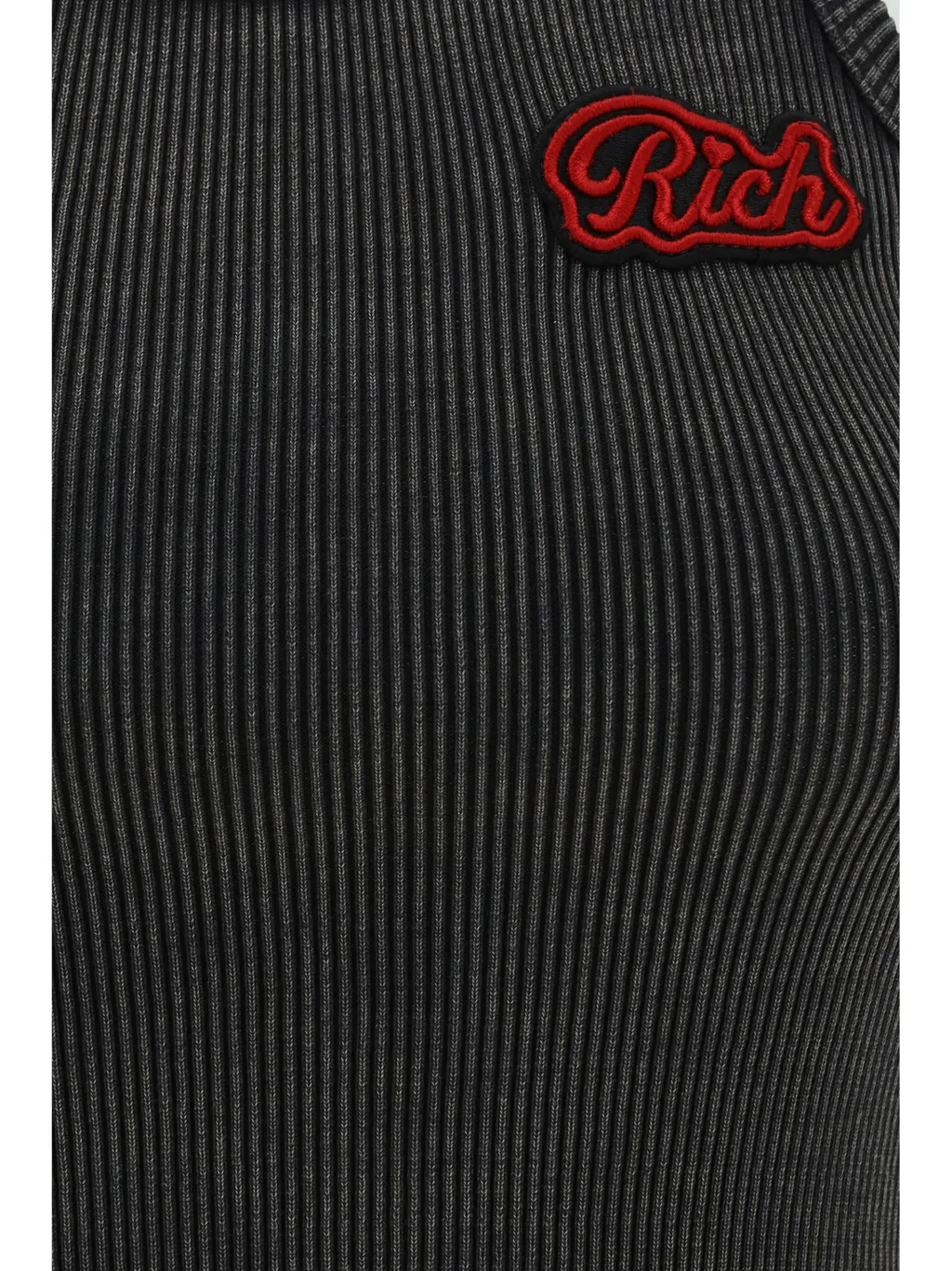 Logo-Patch Sleeveless Ribbed Tank Top