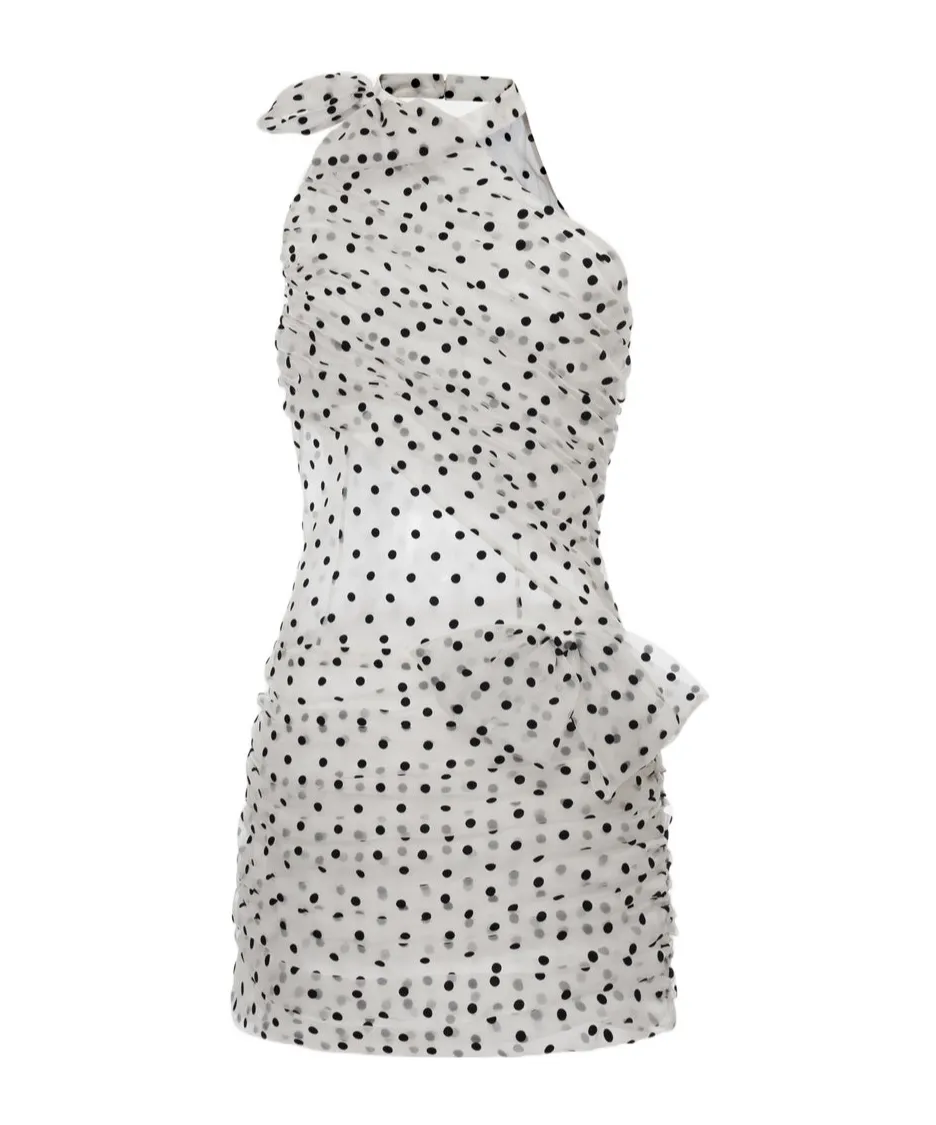 Polka-Dot Organza Mini Dress