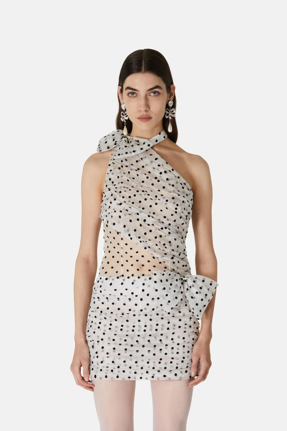 Polka-Dot Organza Mini Dress