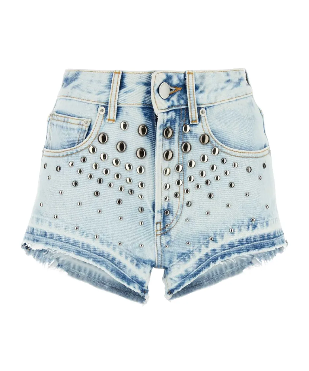 Studded Denim Shorts