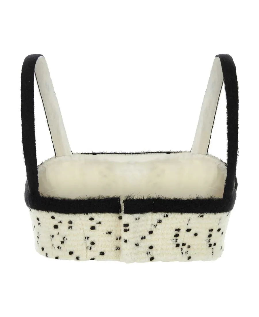 Bouclé Wool-Blend Cropped Top