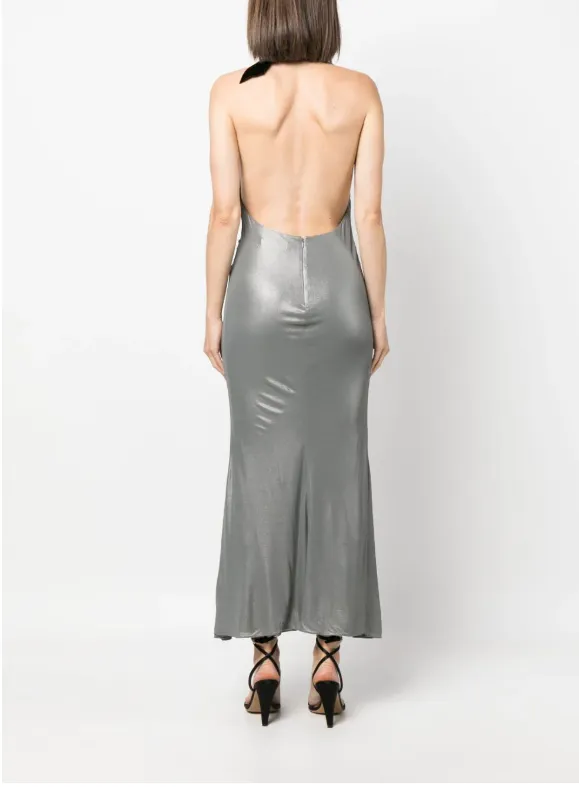 Halterneck Open-Back Maxi Dress