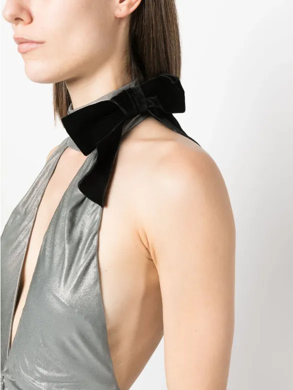 Halterneck Open-Back Maxi Dress