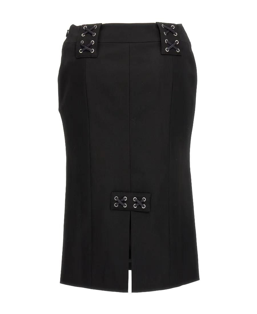 High Waisted Slit Detailed Skirt