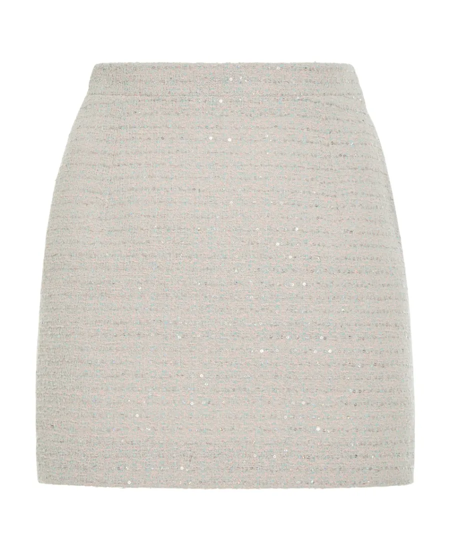 Embellished Side-Zipped Mini Skirt
