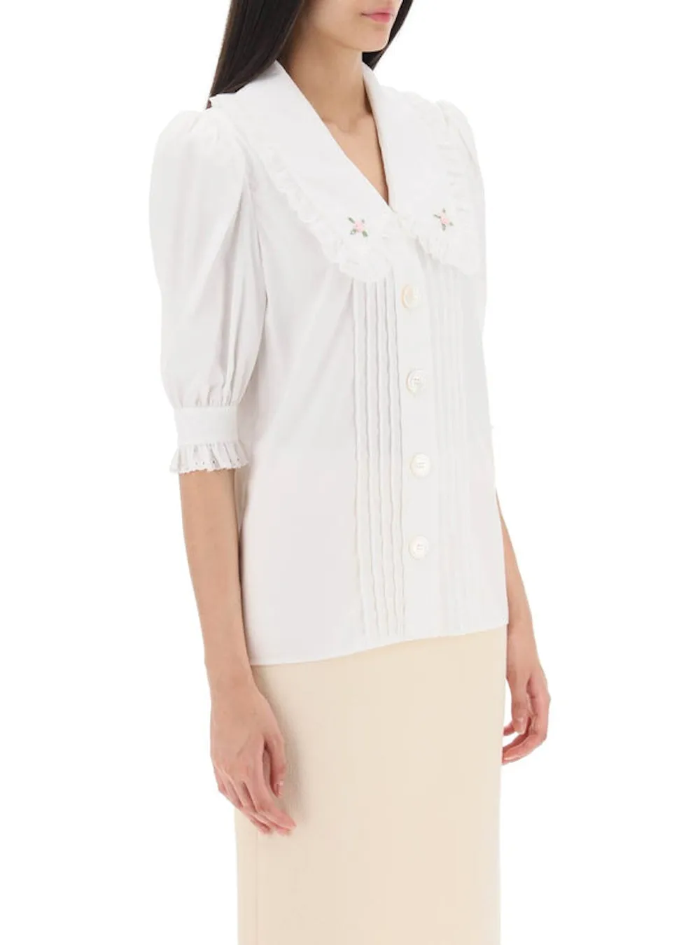 Embroidered-Floral Blouse