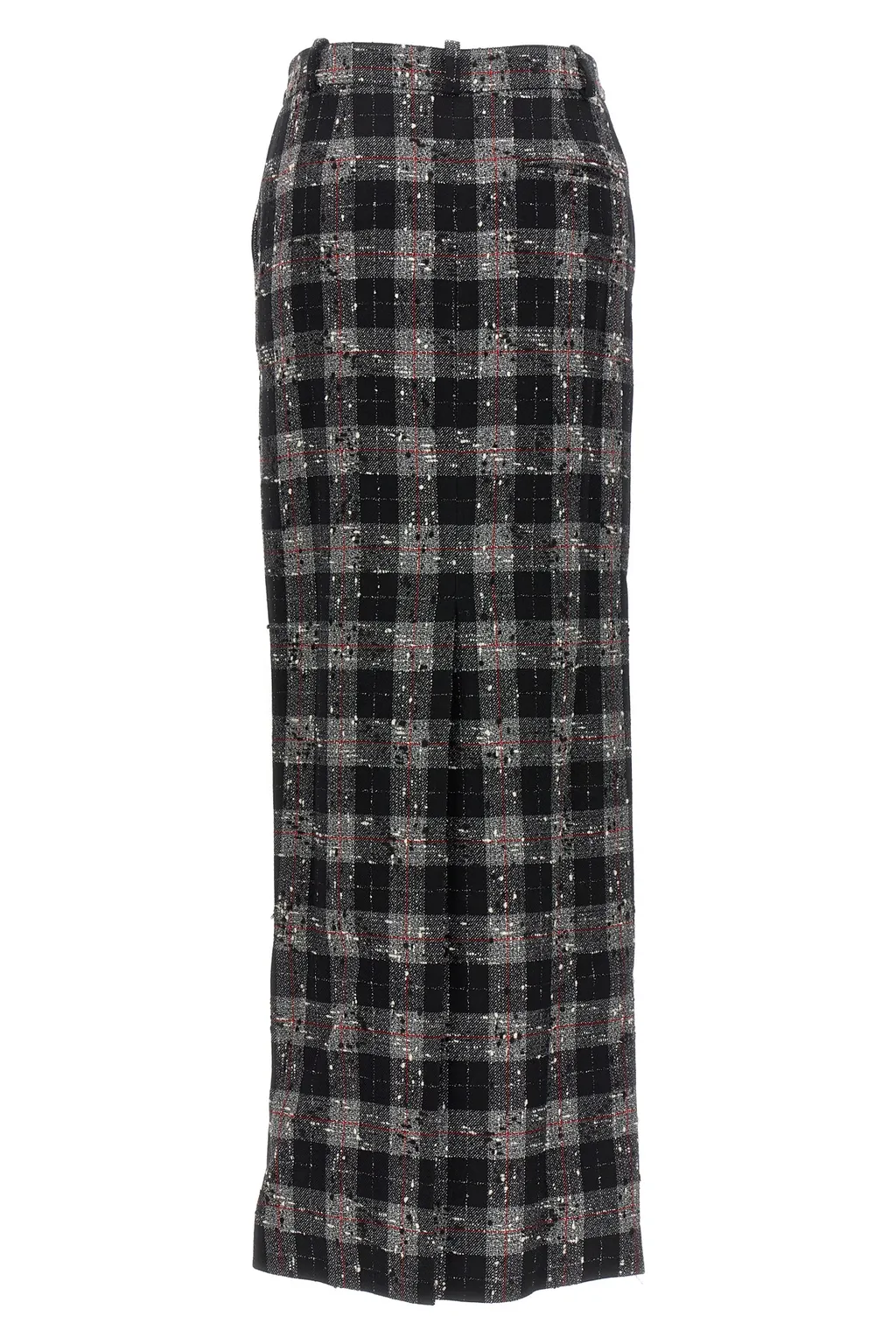 Tartan Check Patterned High-Waisted Maxi Skirt