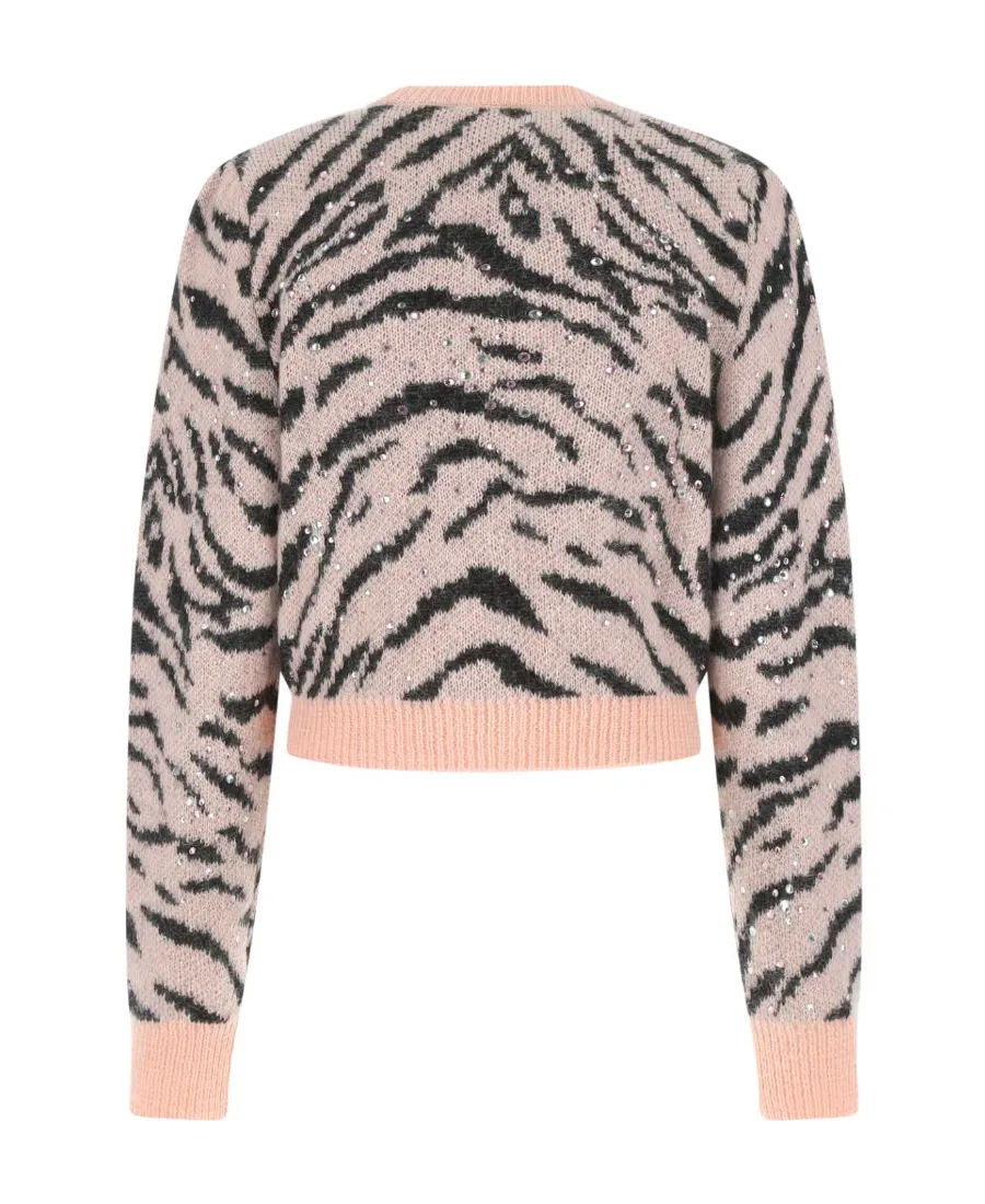 Sequin-Embellished Cropped Cardigan