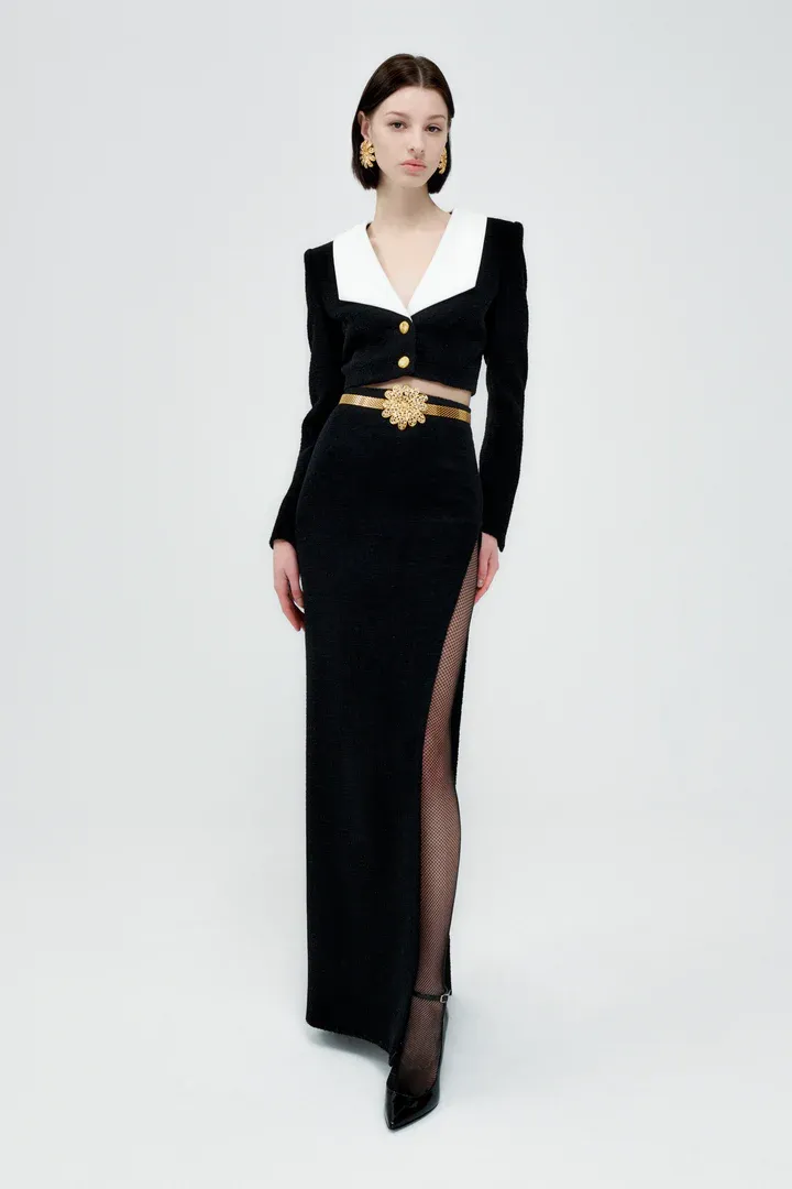 Ruffle-Collar Jacket