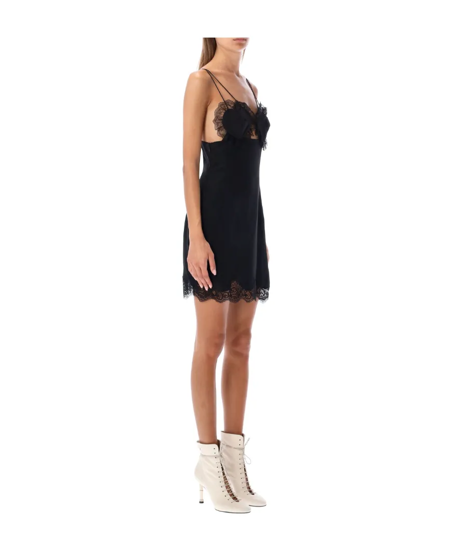 Lace-Trim Mini Dress