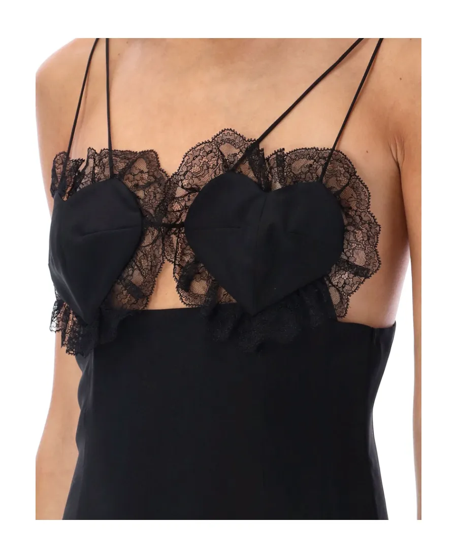 Lace-Trim Mini Dress