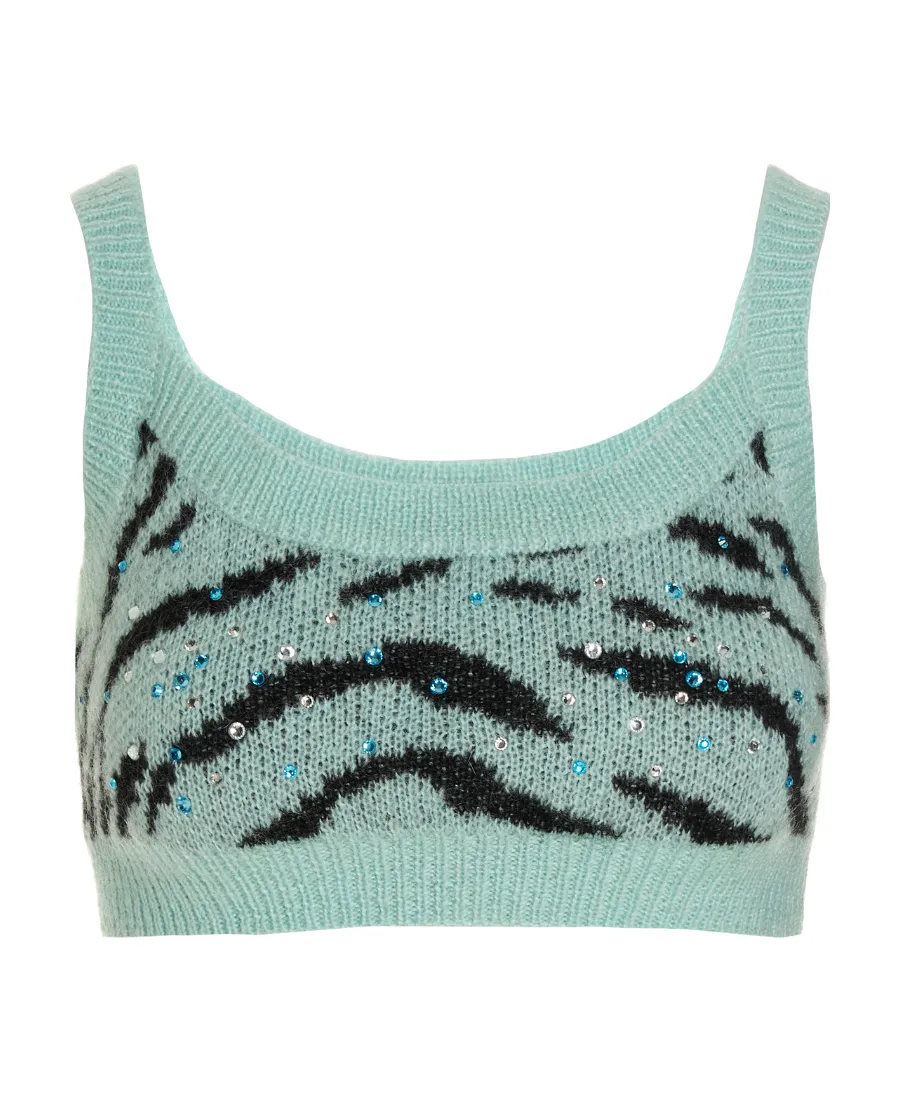Zebra Embellished Knitted Top