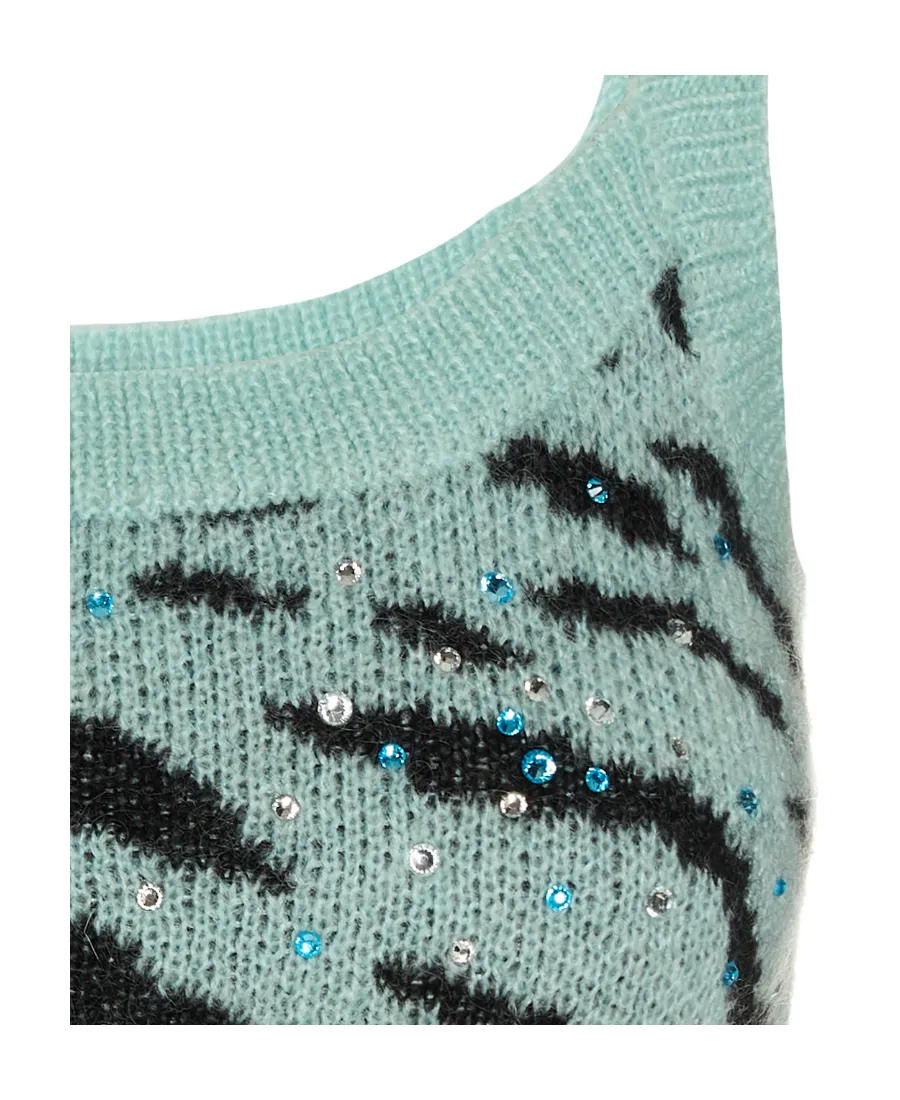 Zebra Embellished Knitted Top