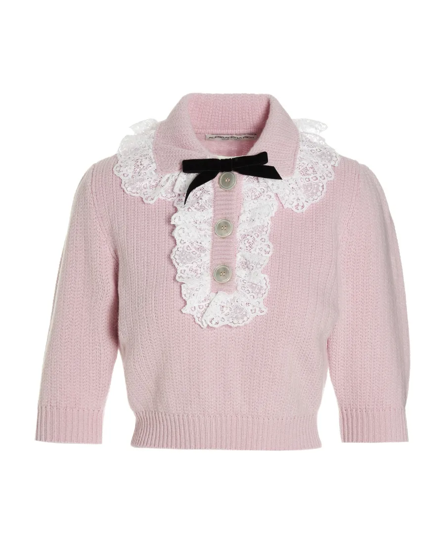 Lace-Detail Knitted Top