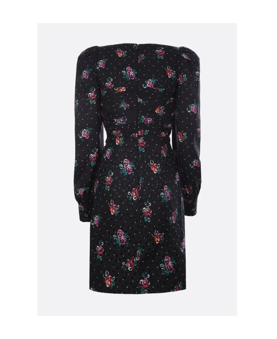 Floral-Printed Ruched Mini Dress